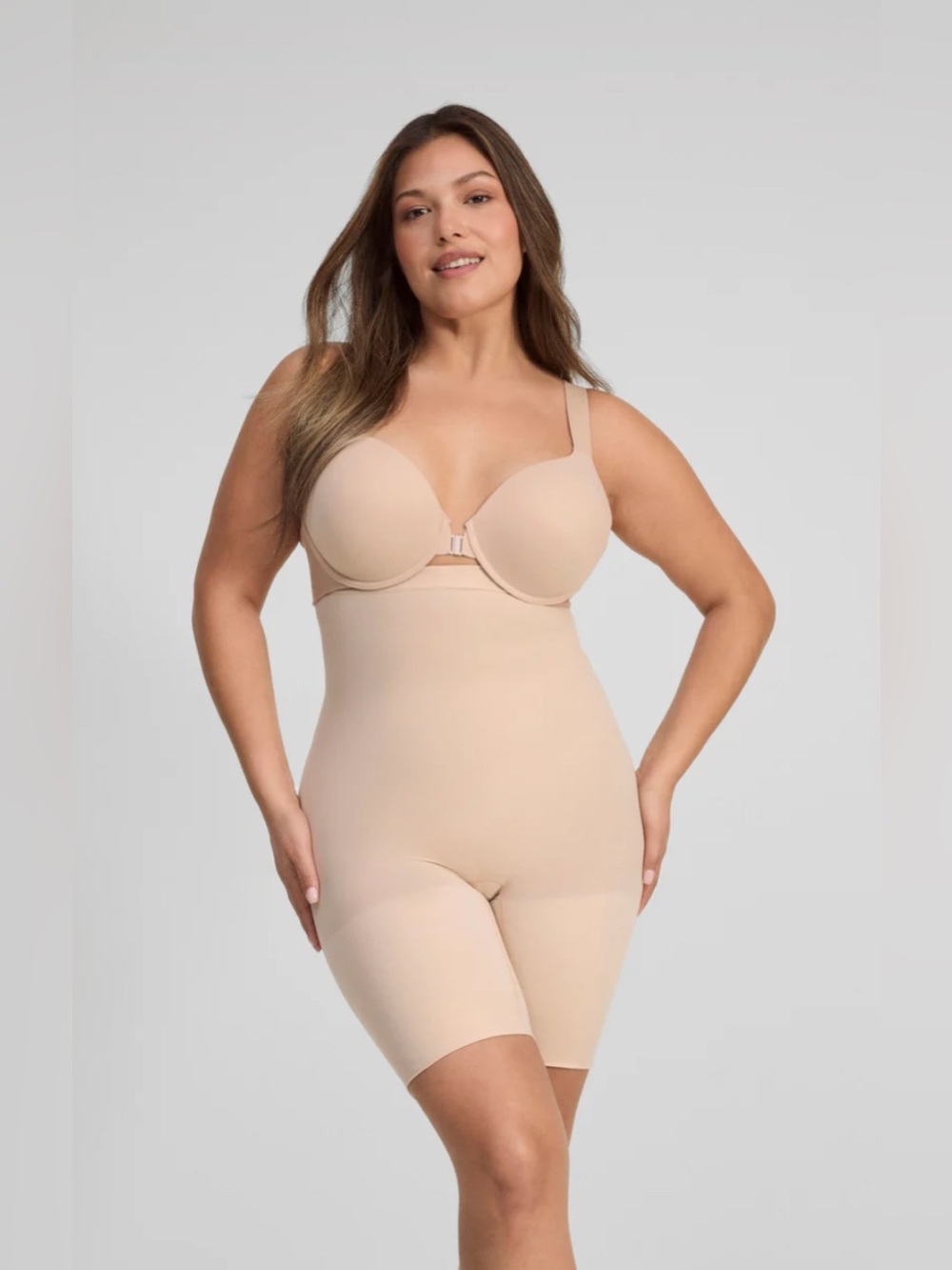 SPANX Sculpt Power Series High Waisted Mid Thigh Shorts 3X Nude Compression NWOT